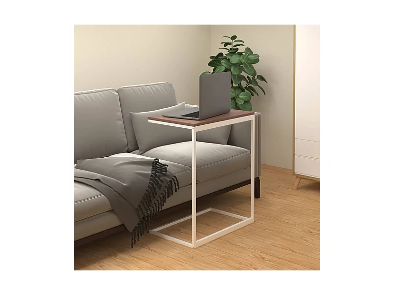 Table d'appoint Blanc 55x35x66 cm Bois d'ingénierie