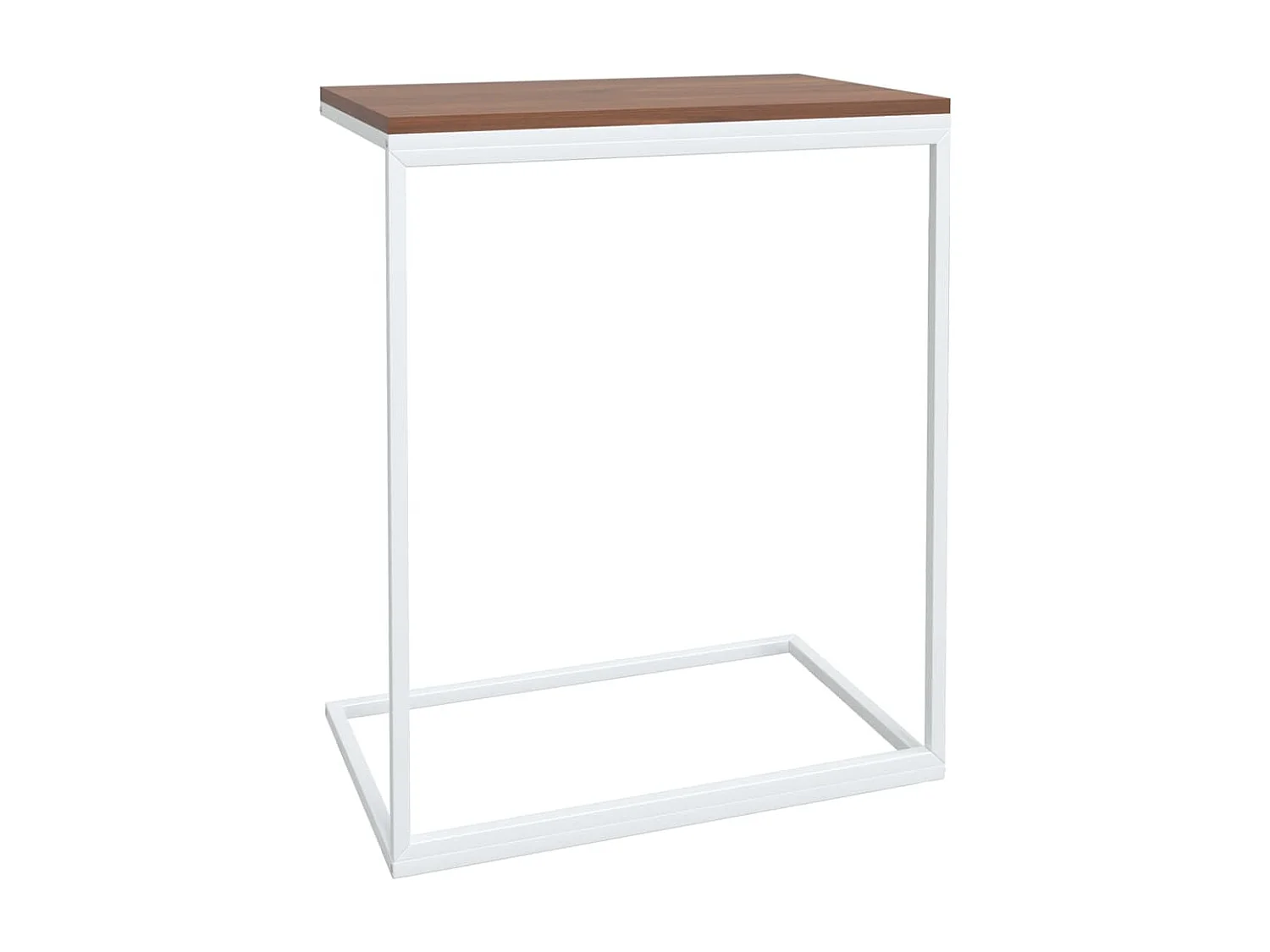 Mesa auxiliar de madera contrachapada blanco 55x35x66 cm