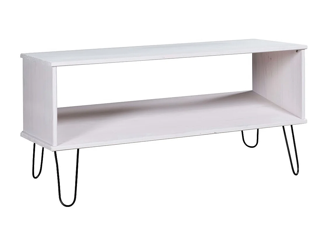 Table basse New York Blanc Bois de pin massif