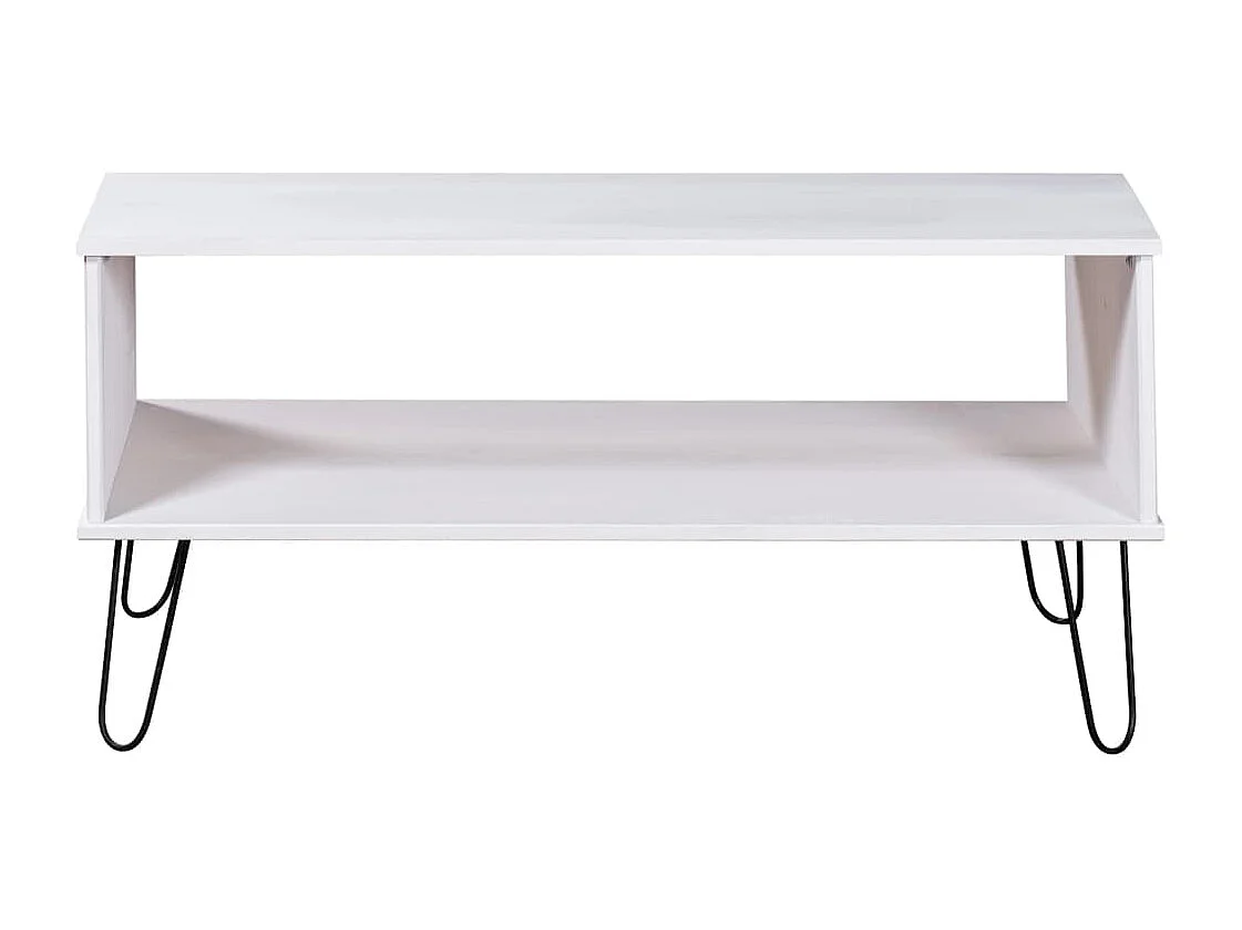 Table basse New York Blanc Bois de pin massif