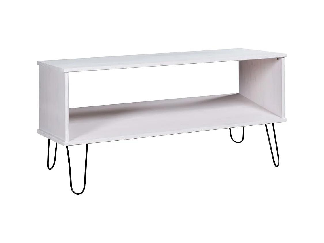 Table basse New York Blanc Bois de pin massif