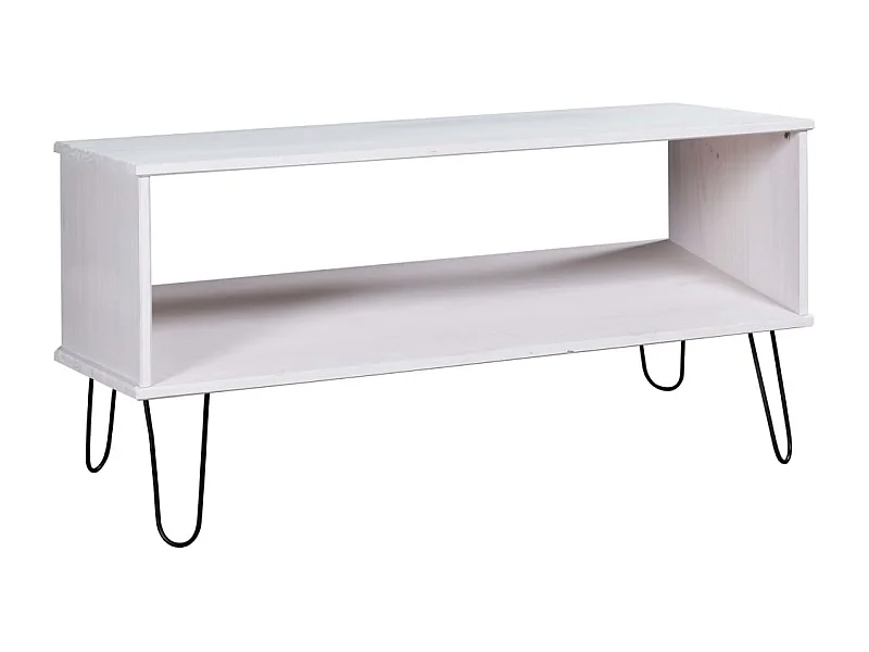 Table basse New York Blanc Bois de pin massif