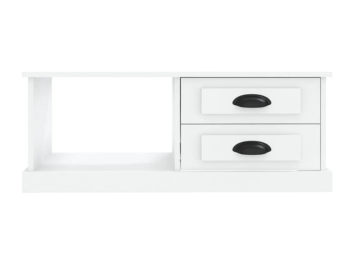 Table basse blanc 90x50x35 cm bois d'ingénierie