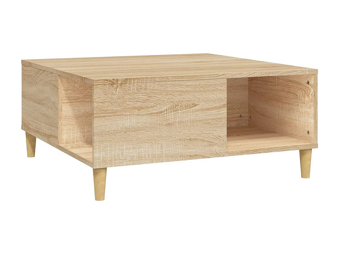 Table basse chêne sonoma 80x80x36,5 cm bois d'ingénierie