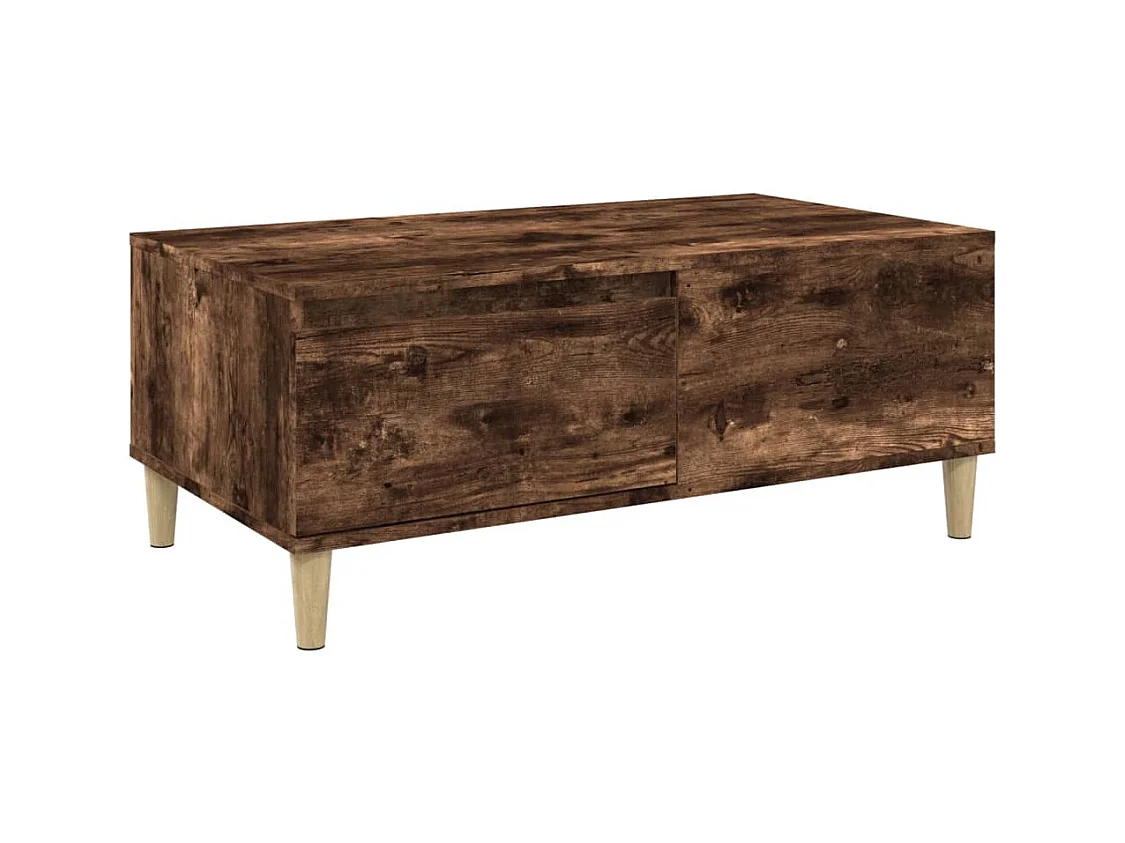 Salontafel 90x50x36,5 cm bewerkt hout gerookt eikenkleurig