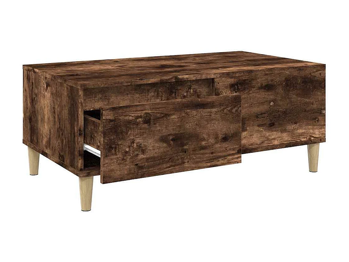 Salontafel 90x50x36,5 cm bewerkt hout gerookt eikenkleurig