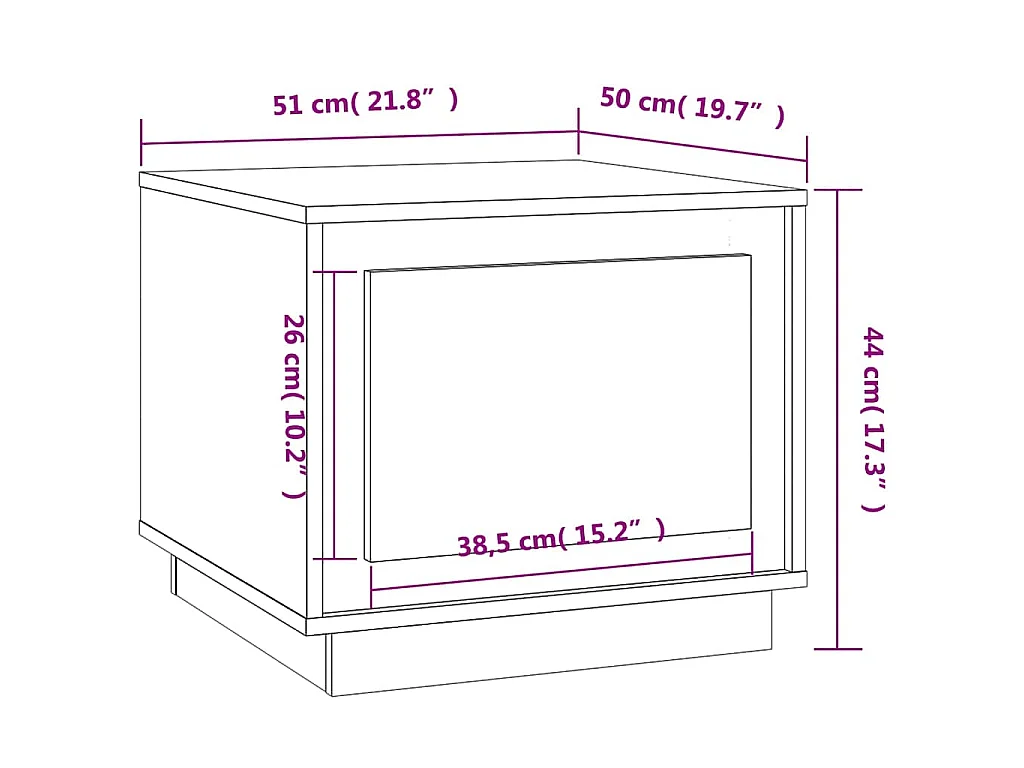 Table basse gris béton 51x50x44 cm bois d'ingénierie