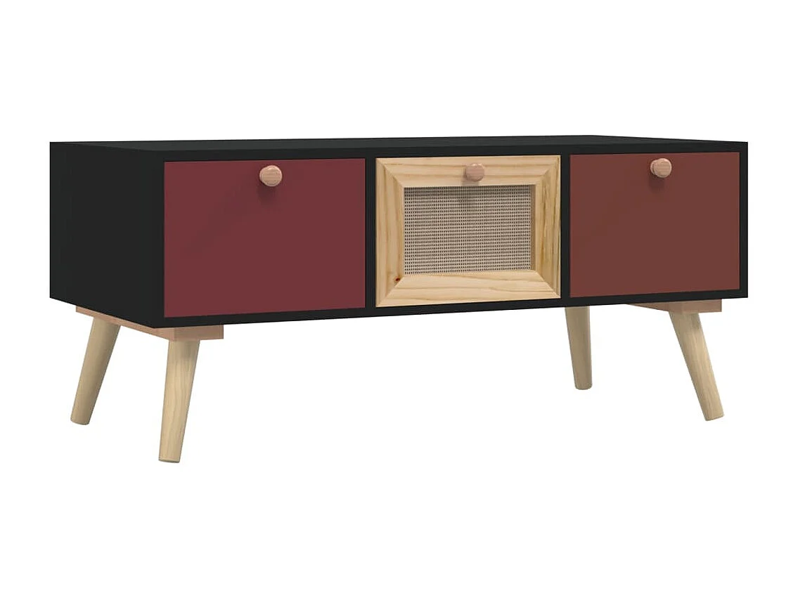 Table basse avec tiroirs 80x40x35,5 cm bois d'ingénierie