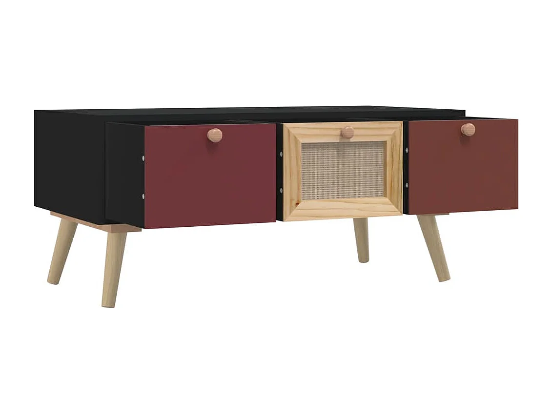 Table basse avec tiroirs 80x40x35,5 cm bois d'ingénierie