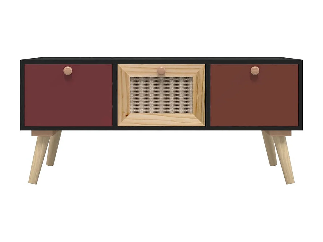 Table basse avec tiroirs 80x40x35,5 cm bois d'ingénierie