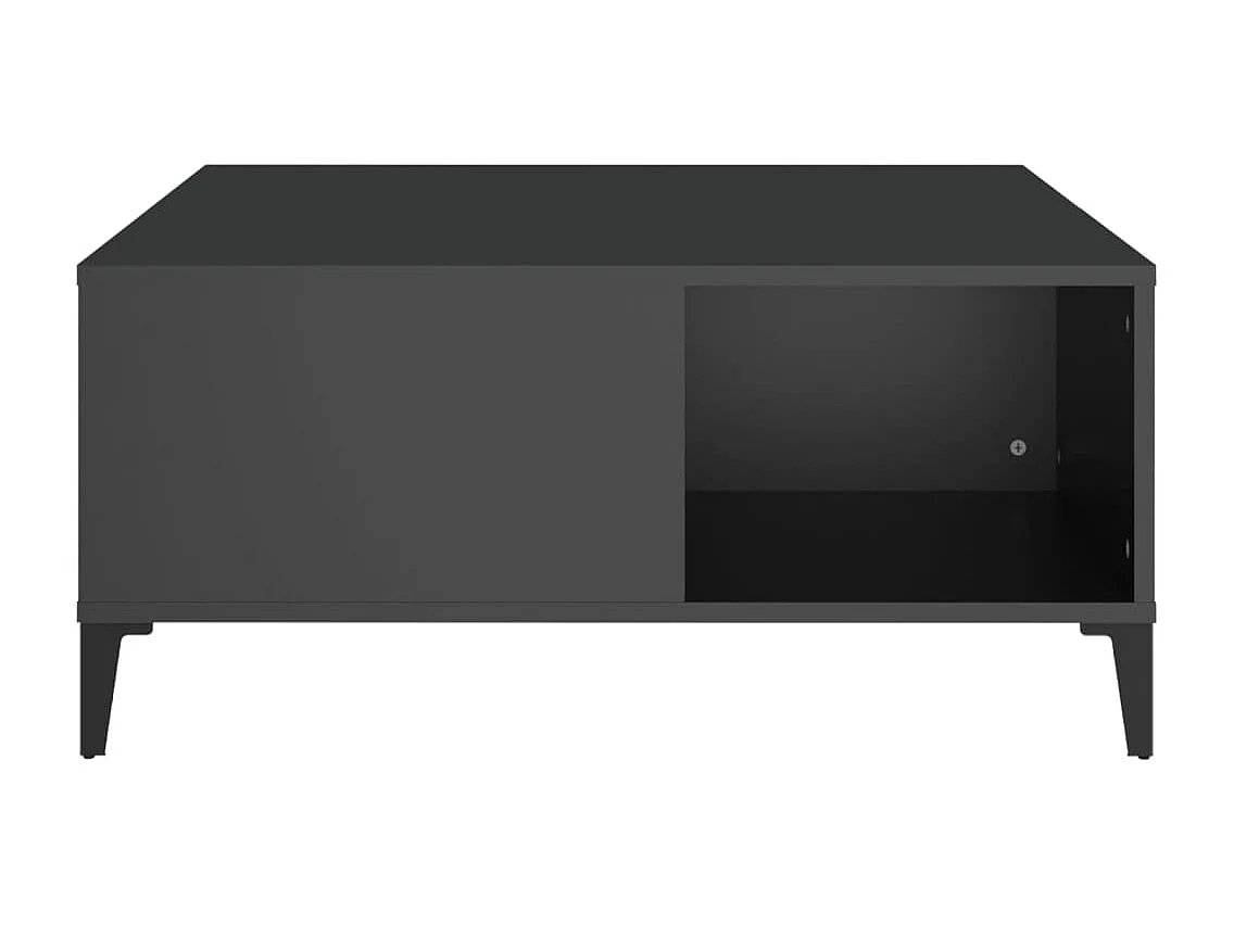 Mesa de centro madera contrachapada negro 80x80x36,5 cm