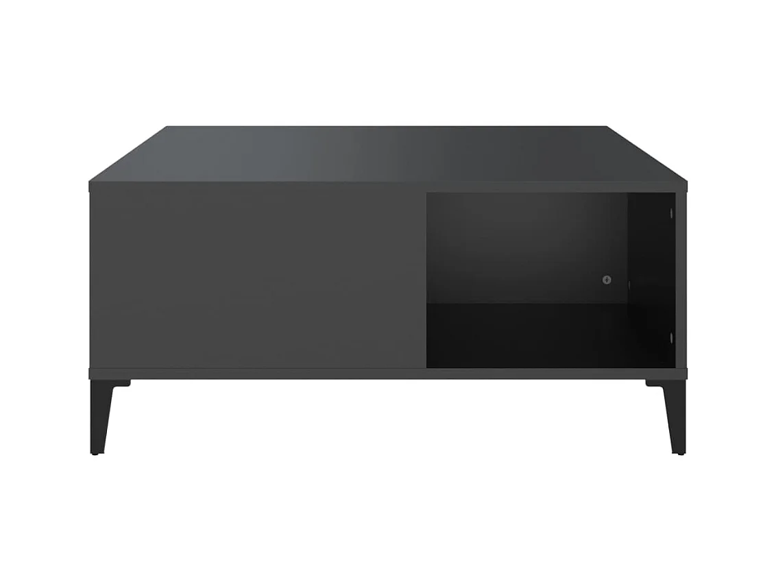 Table basse noir 80x80x36,5 cm bois d'ingénierie