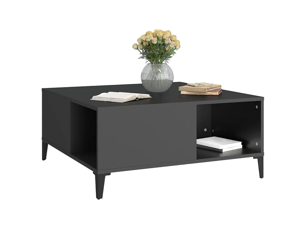 Couchtisch Schwarz 80x80x36,5 cm Holzwerkstoff