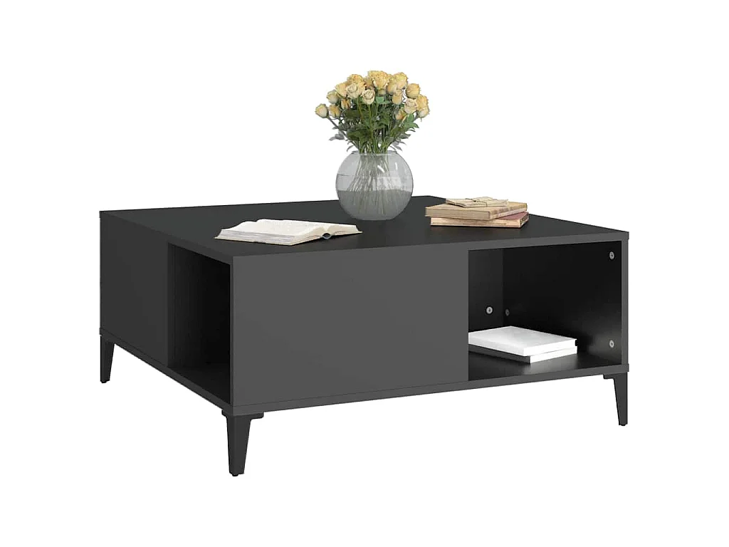 Mesa de centro 80x80x36,5 cm derivados de madeira preto