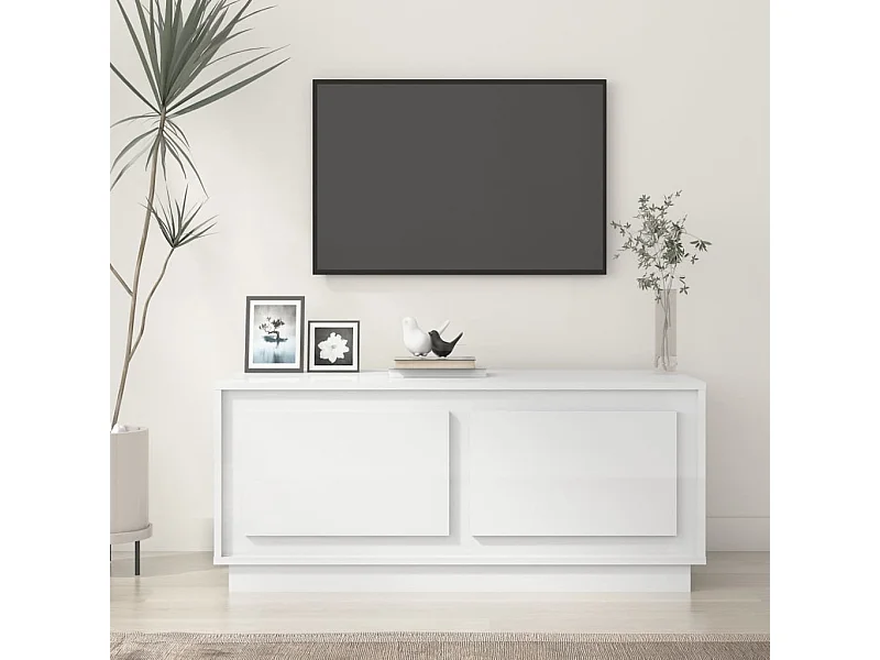 Couchtisch Hochglanz-Weiß 102x50x44 cm Holzwerkstoff