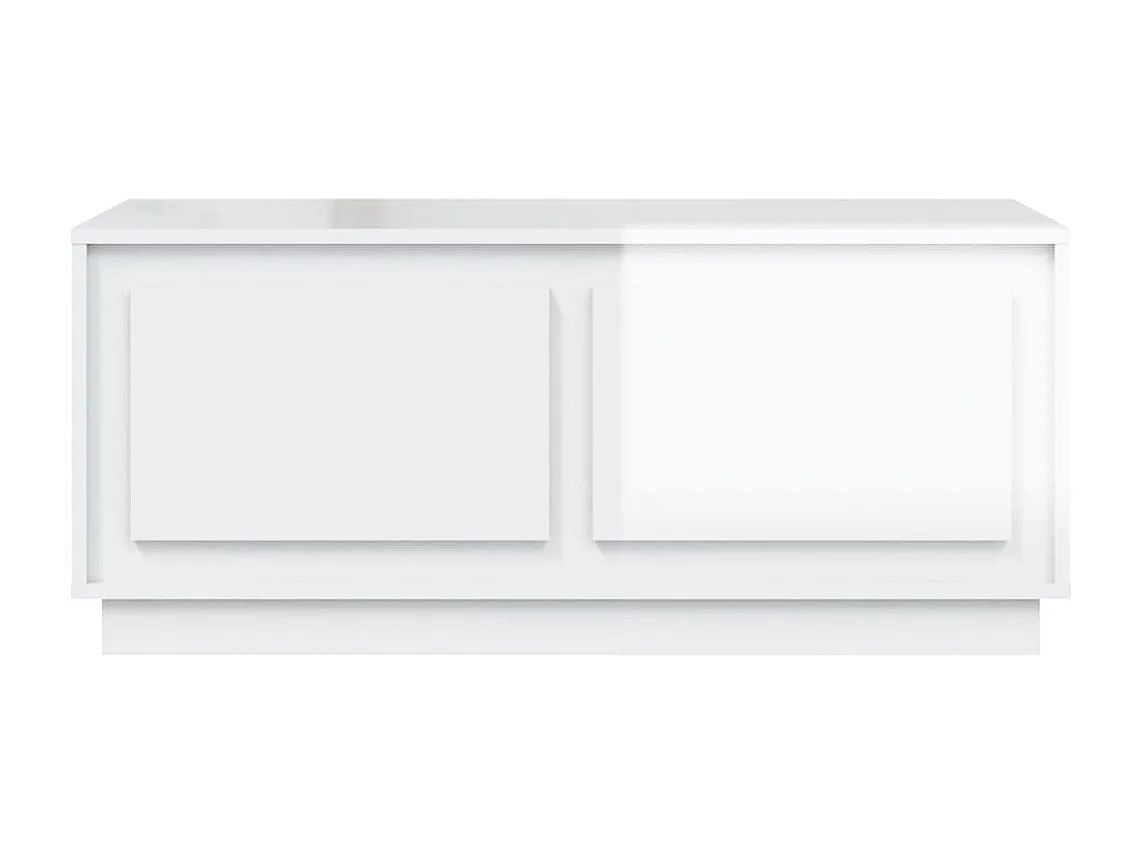 Table basse Blanc brillant 102x50x44 cm bois d'ingénierie