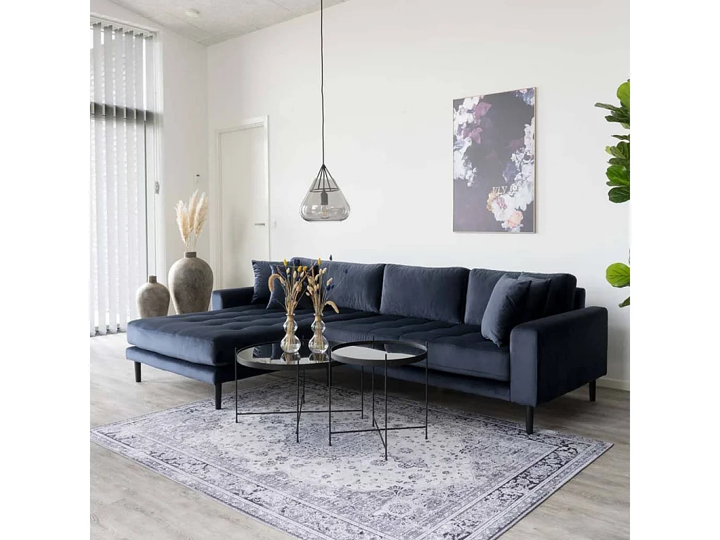 VENEZIA ronde salontafel van glas en messingstaal Ø70 cm-Kleur Zwart