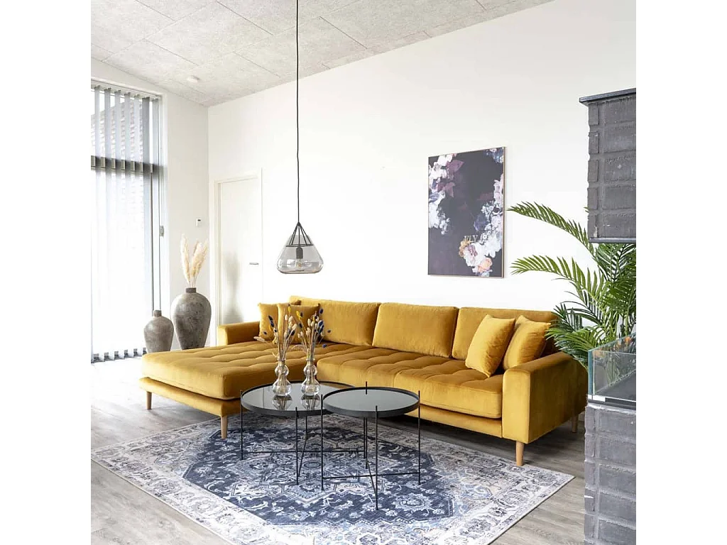 VENEZIA ronde salontafel van glas en messingstaal Ø70 cm-Kleur Zwart