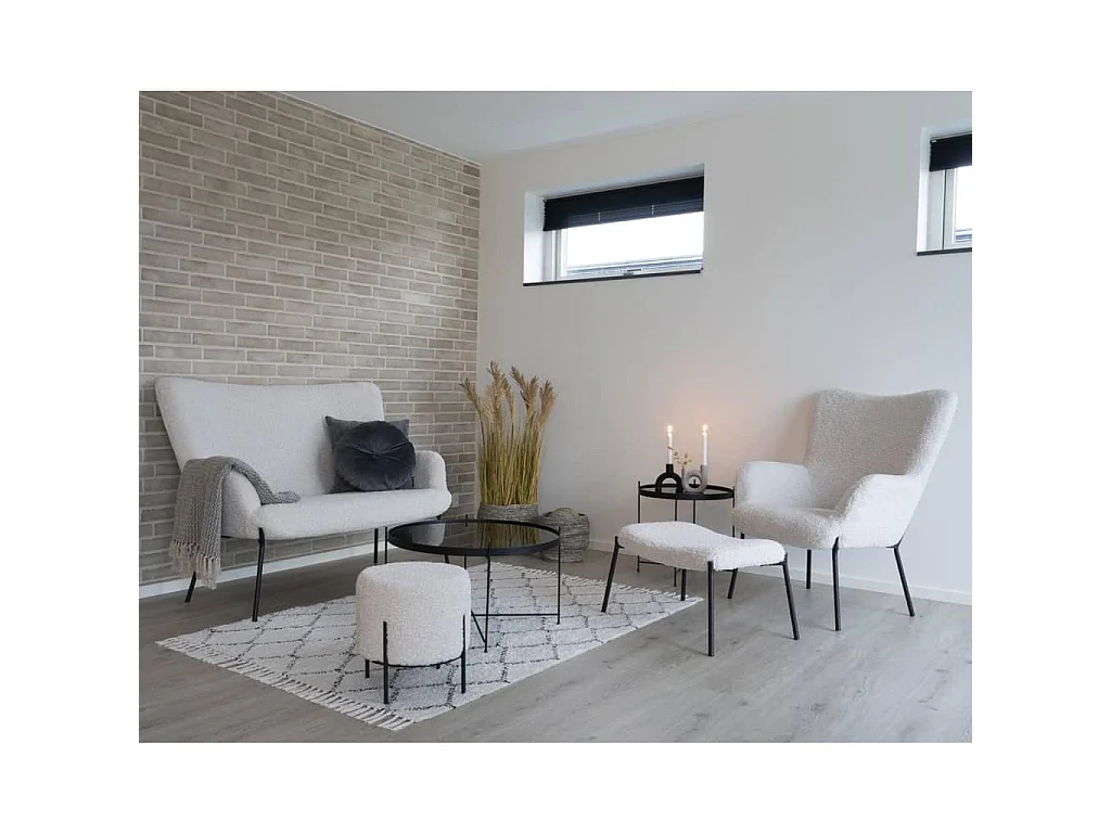 VENEZIA ronde salontafel van glas en messingstaal Ø70 cm-Kleur Zwart