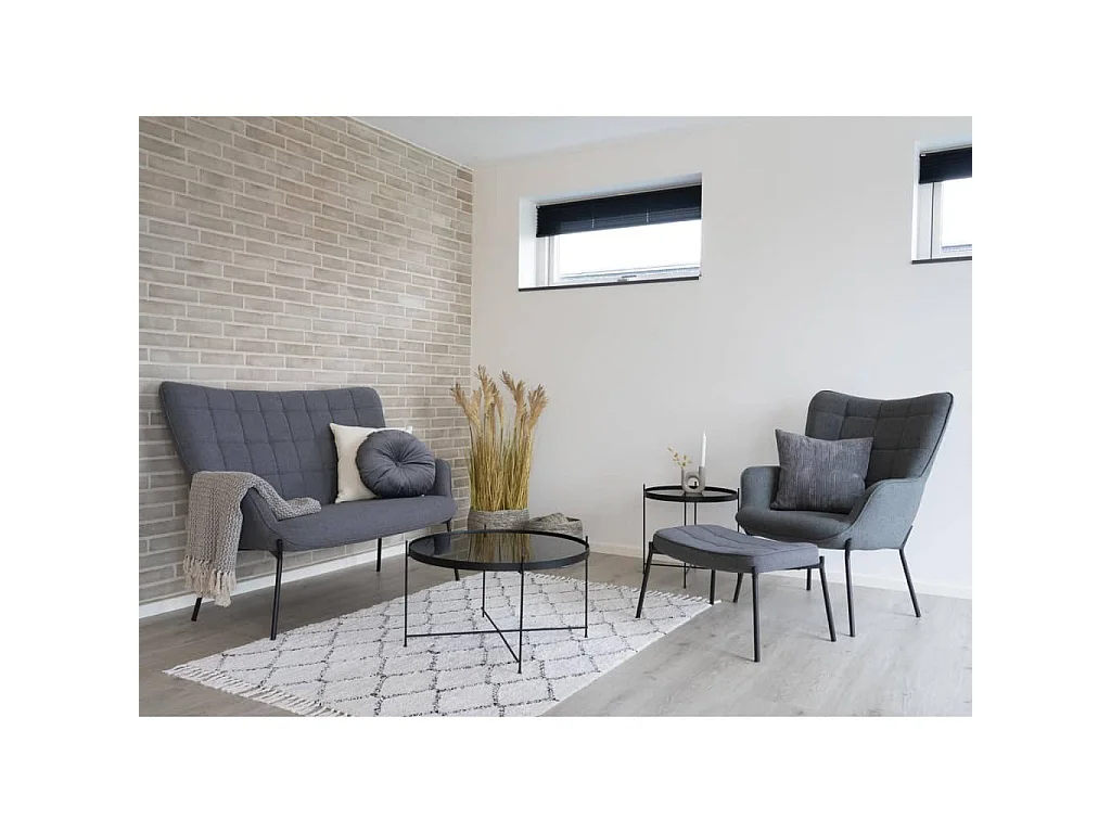 VENEZIA ronde salontafel van glas en messingstaal Ø70 cm-Kleur Zwart