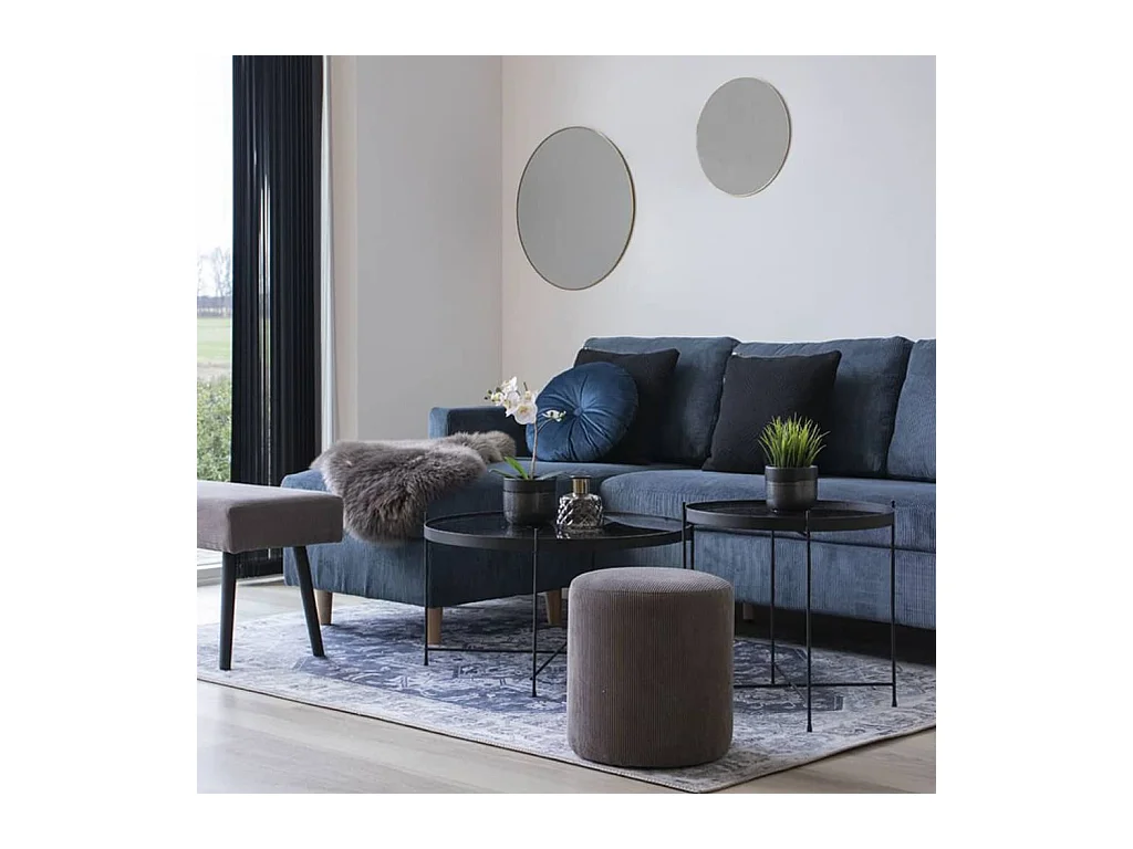 Table basse Scarlett 70x40 cm Rond Noir