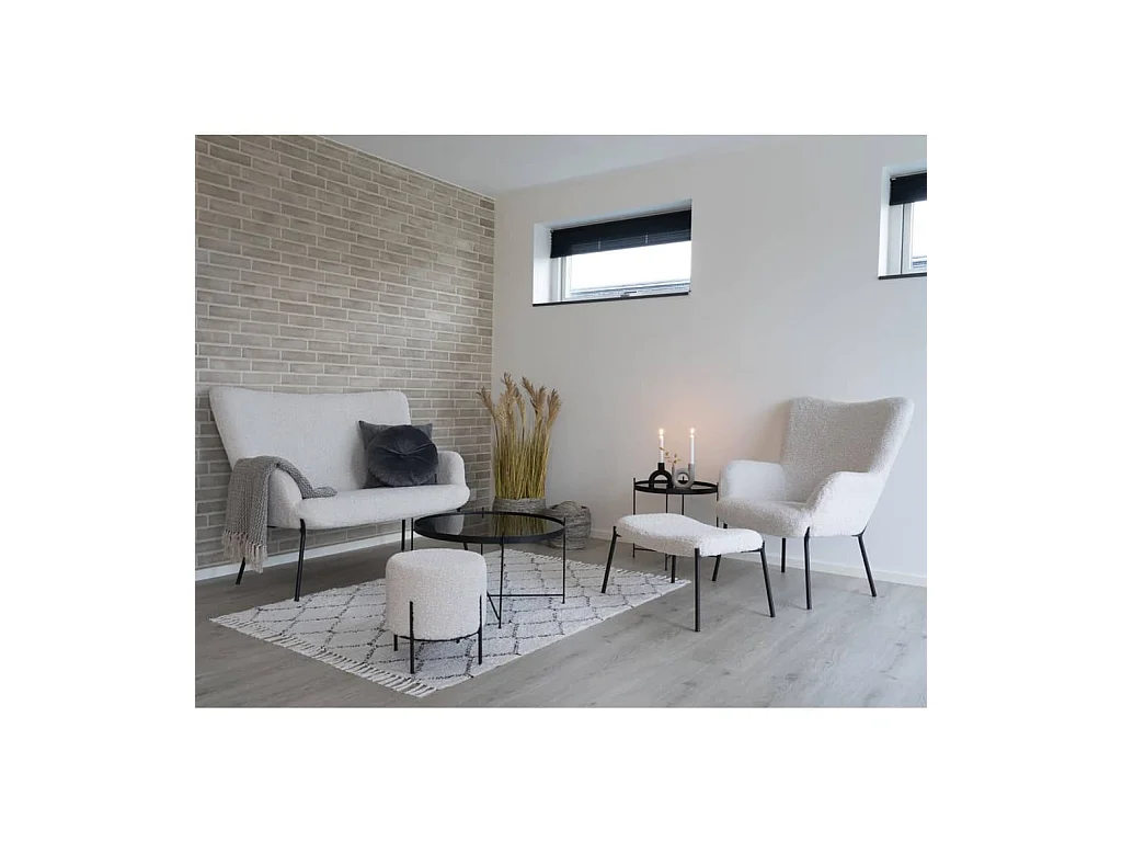 Table basse Scarlett 70x40 cm Rond Noir