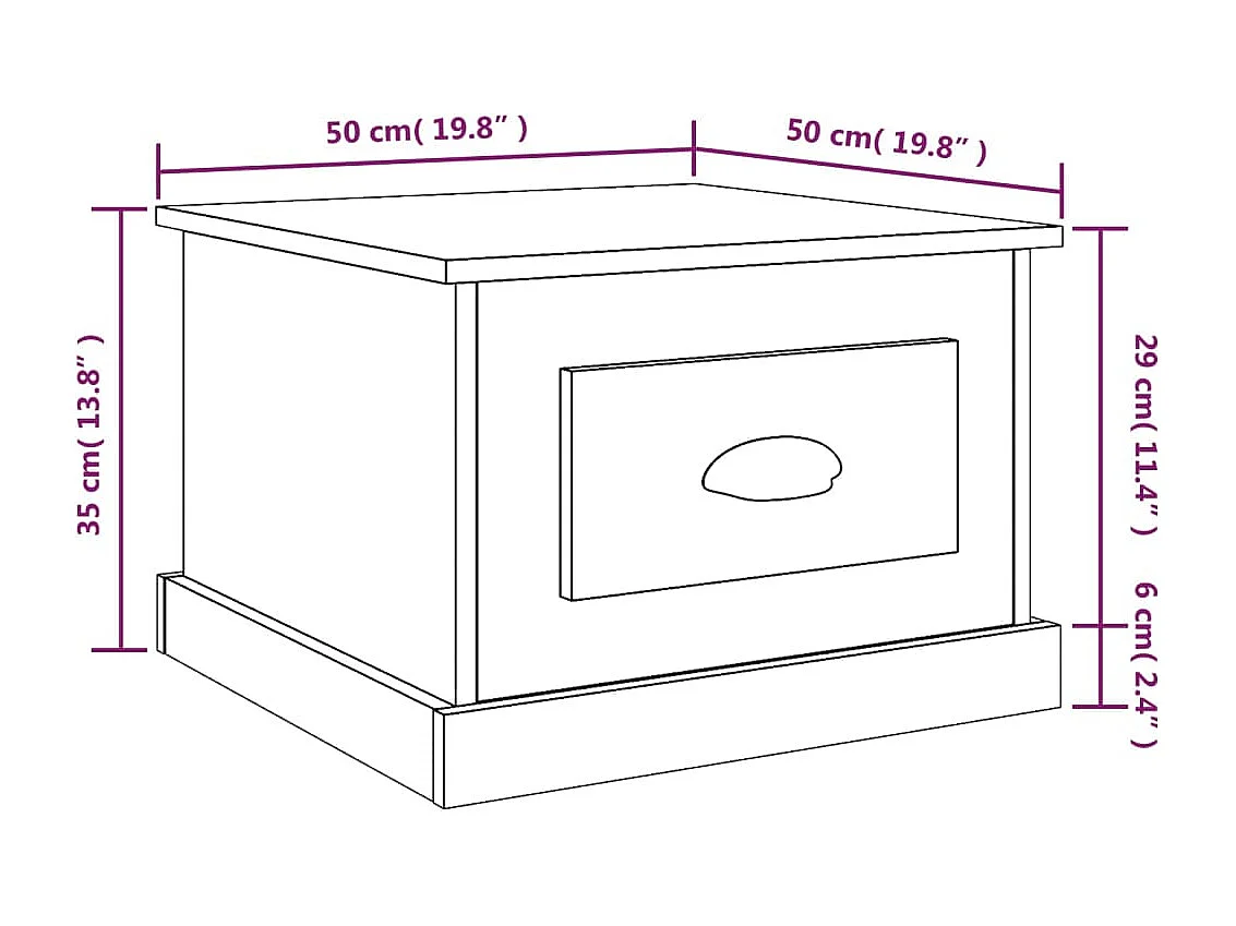 Couchtisch Sonoma-Eiche 50x50x35 cm Holzwerkstoff