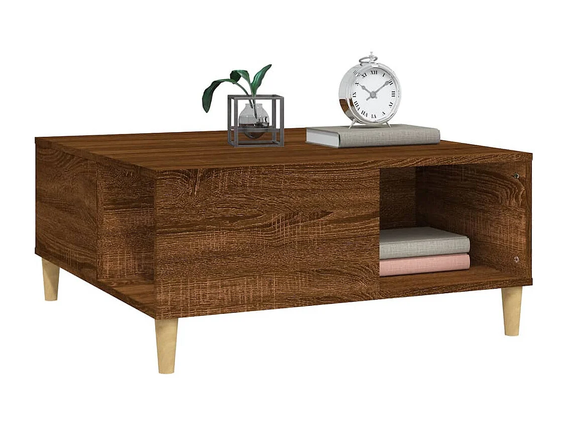 Salontafel 80x80x36,5 cm bewerkt hout bruin eikenkleur