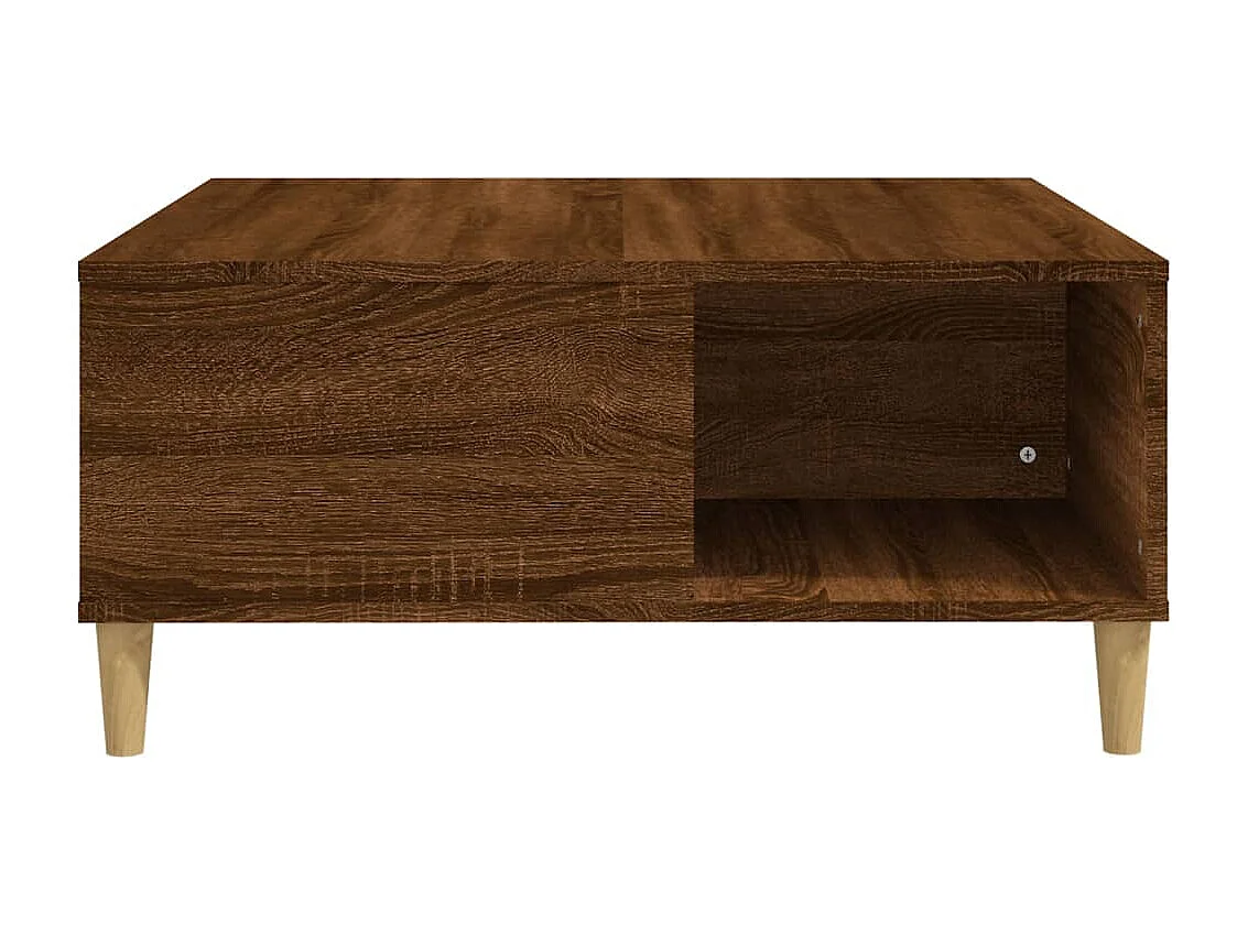Mesa de centro 80x80x36,5cm derivados madeira carvalho castanho