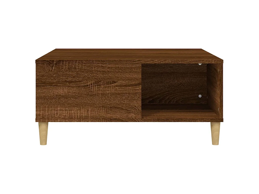 Table basse chêne marron 80x80x36,5 cm bois d'ingénierie