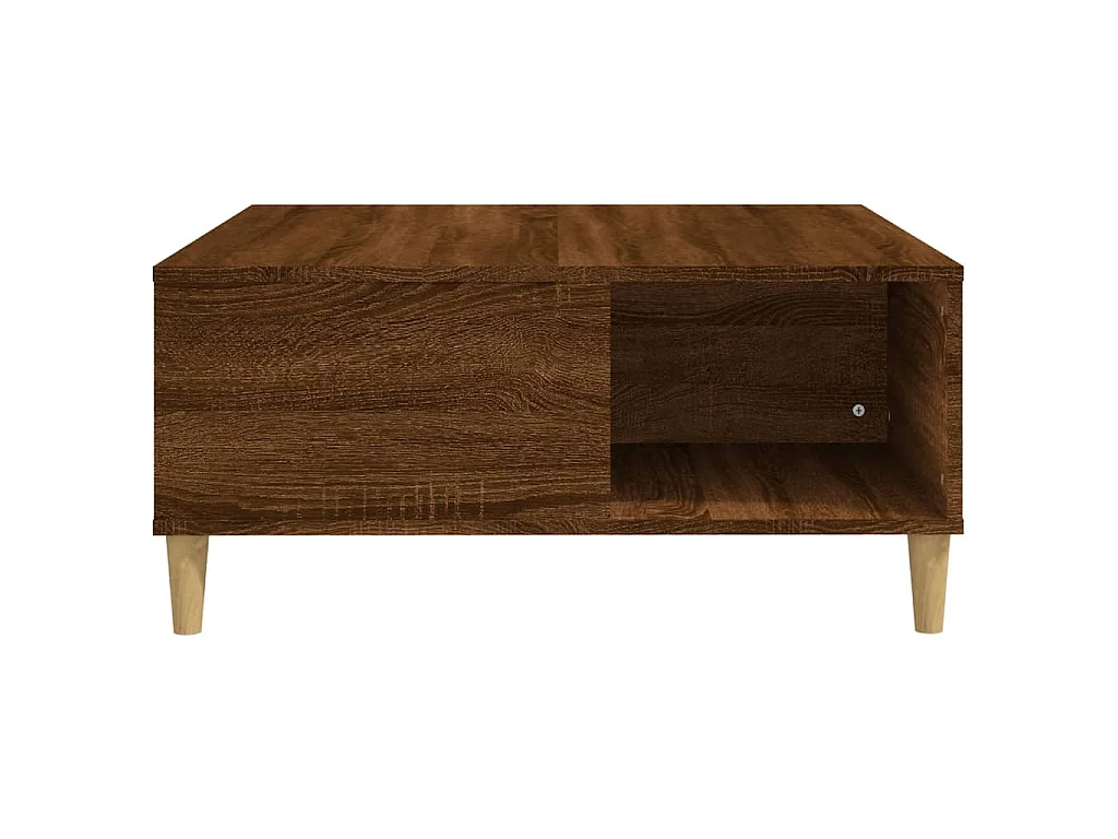 Table basse chêne marron 80x80x36,5 cm bois d'ingénierie
