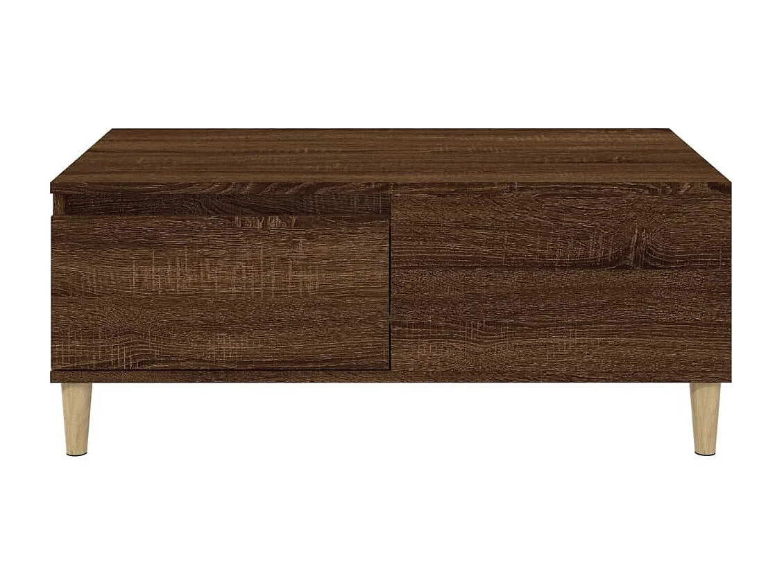 Mesa de centro madera contrachapada marrón roble 90x50x36,5 cm