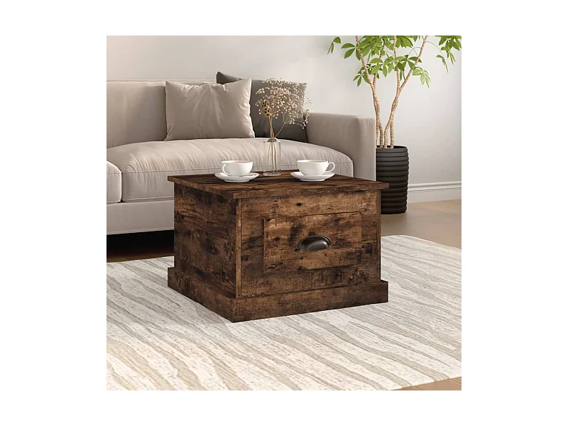 Table basse Chêne fumé 50x50x35 cm Bois d'ingénierie