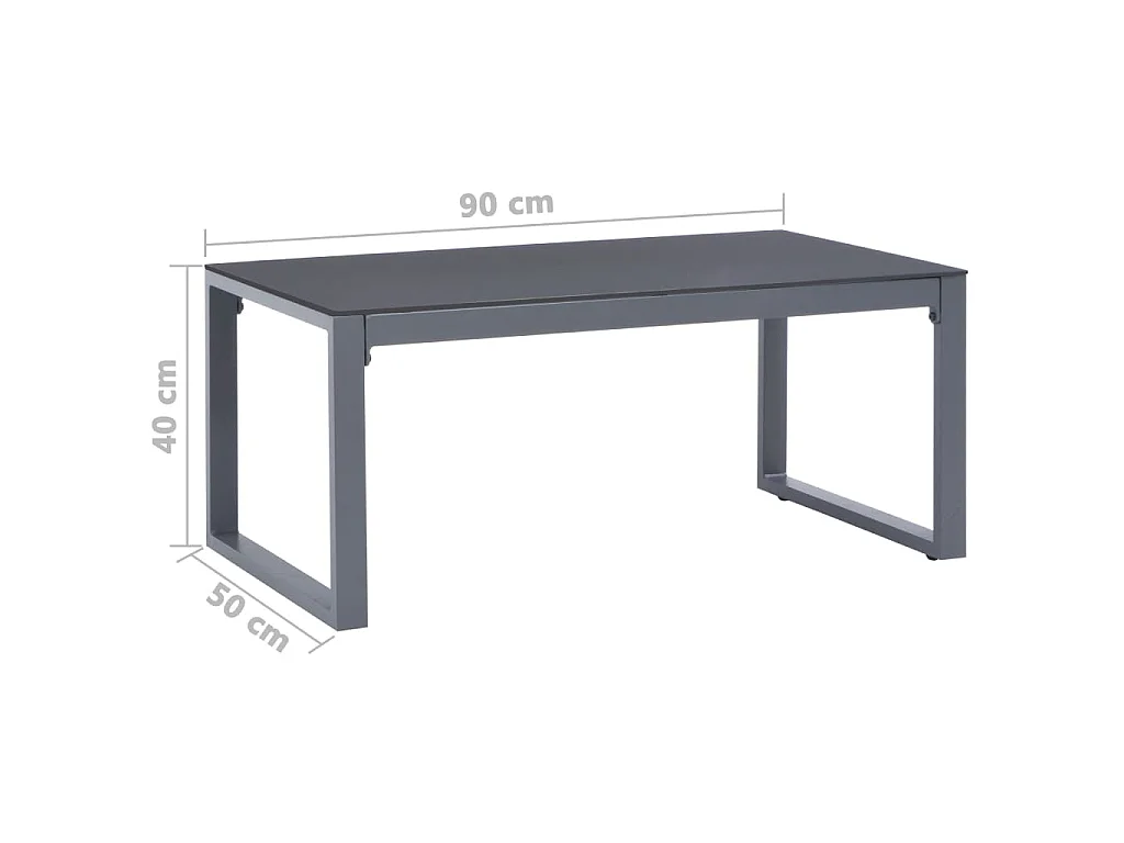 Salontafel 90x50x40 cm aluminium