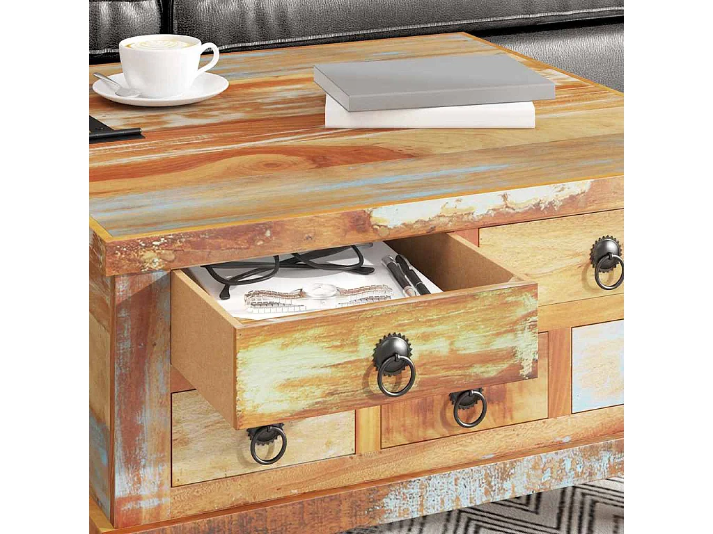 Mesa de centro madeira recuperada 70x70x38 cm