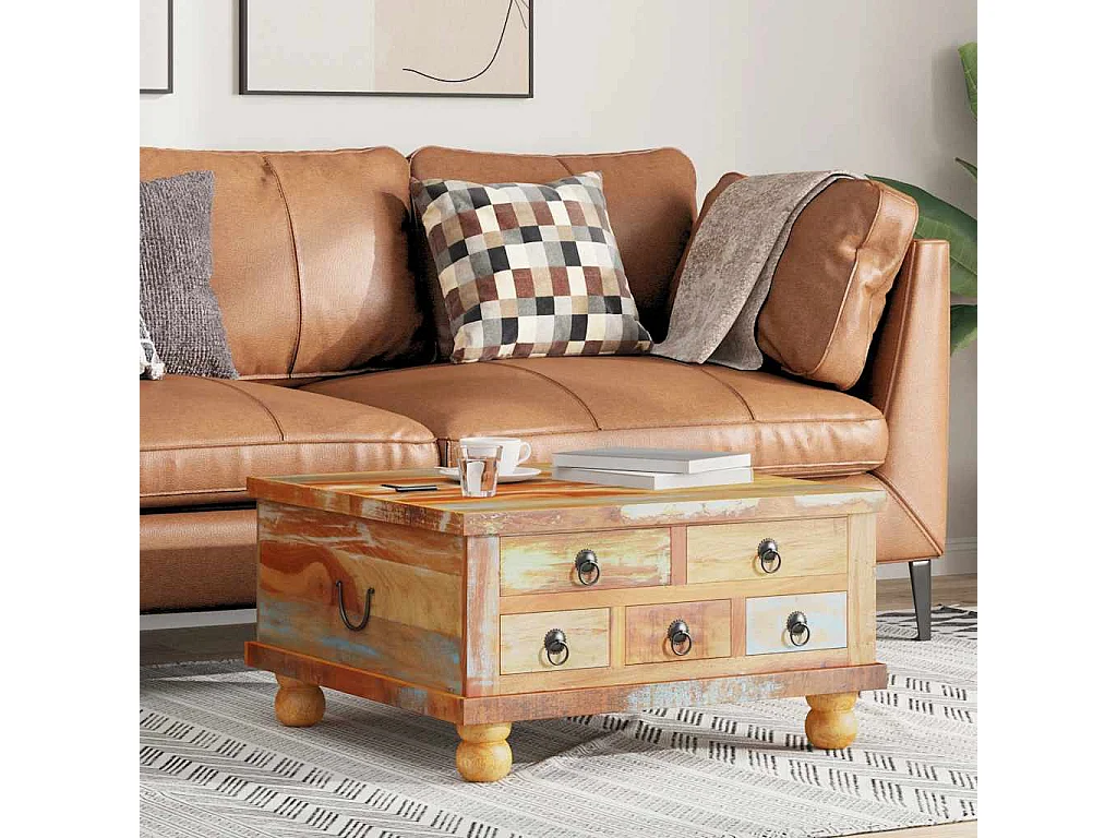 Table basse Bois de récupération 70 x 70 x 38 cm