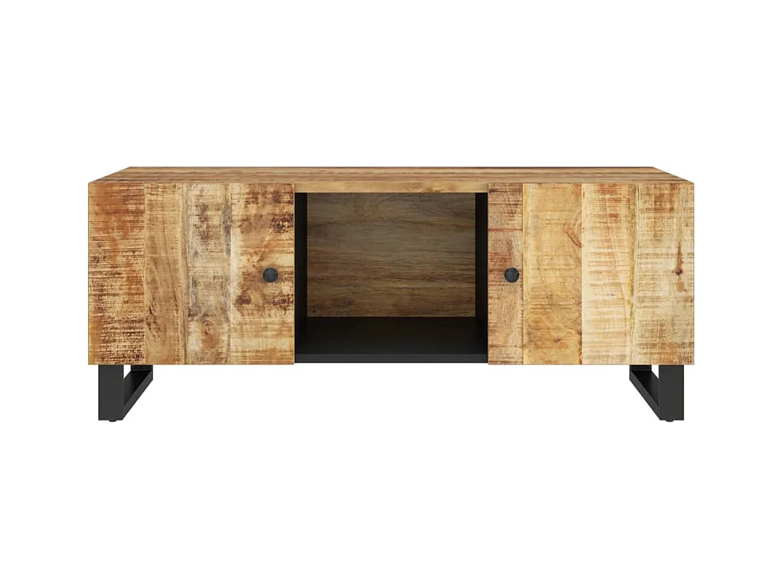 Table basse 100x54x40cm bois de manguier solide et d'ingénierie