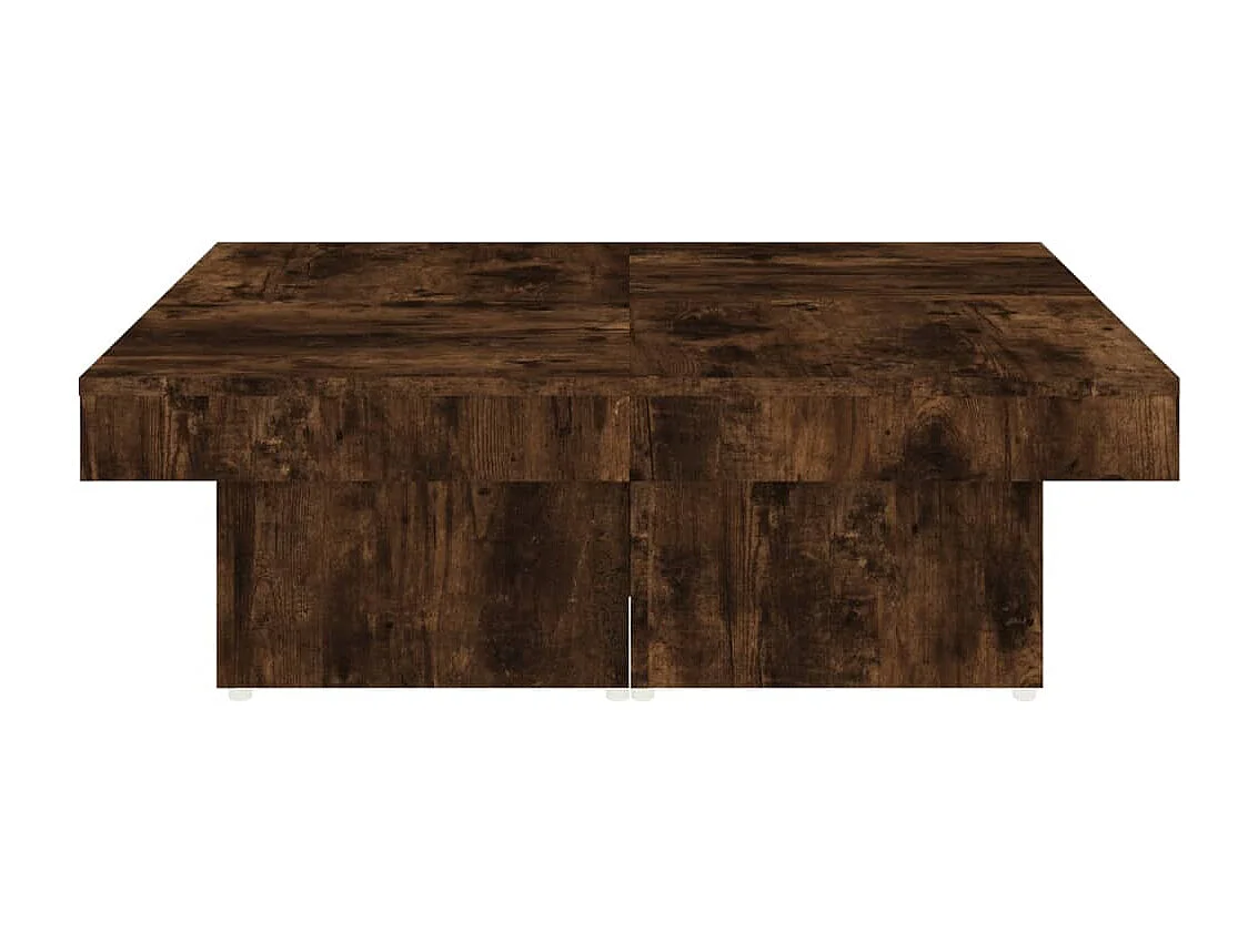 Salontafel 90x90x28 cm bewerkt hout gerookt eikenkleurig