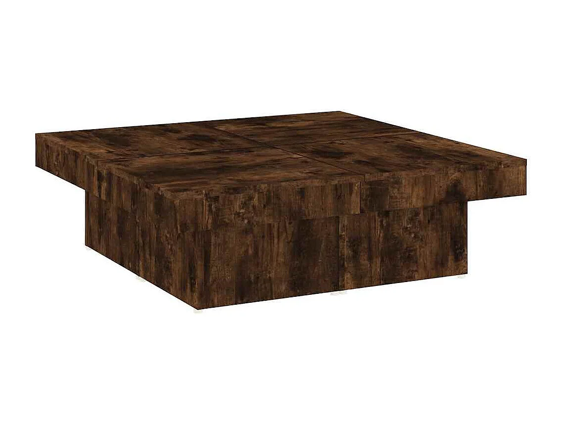Tavolino da Salotto Rovere Fumo 90x90x28 cm Legno Multistrato
