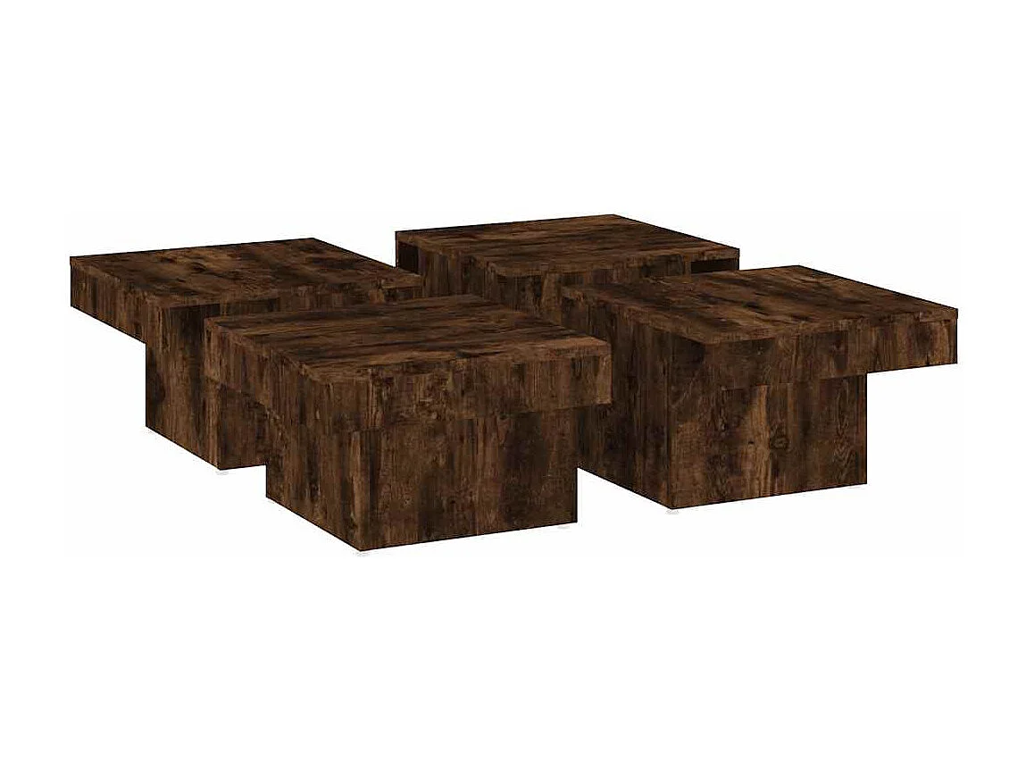 Tavolino da Salotto Rovere Fumo 90x90x28 cm Legno Multistrato