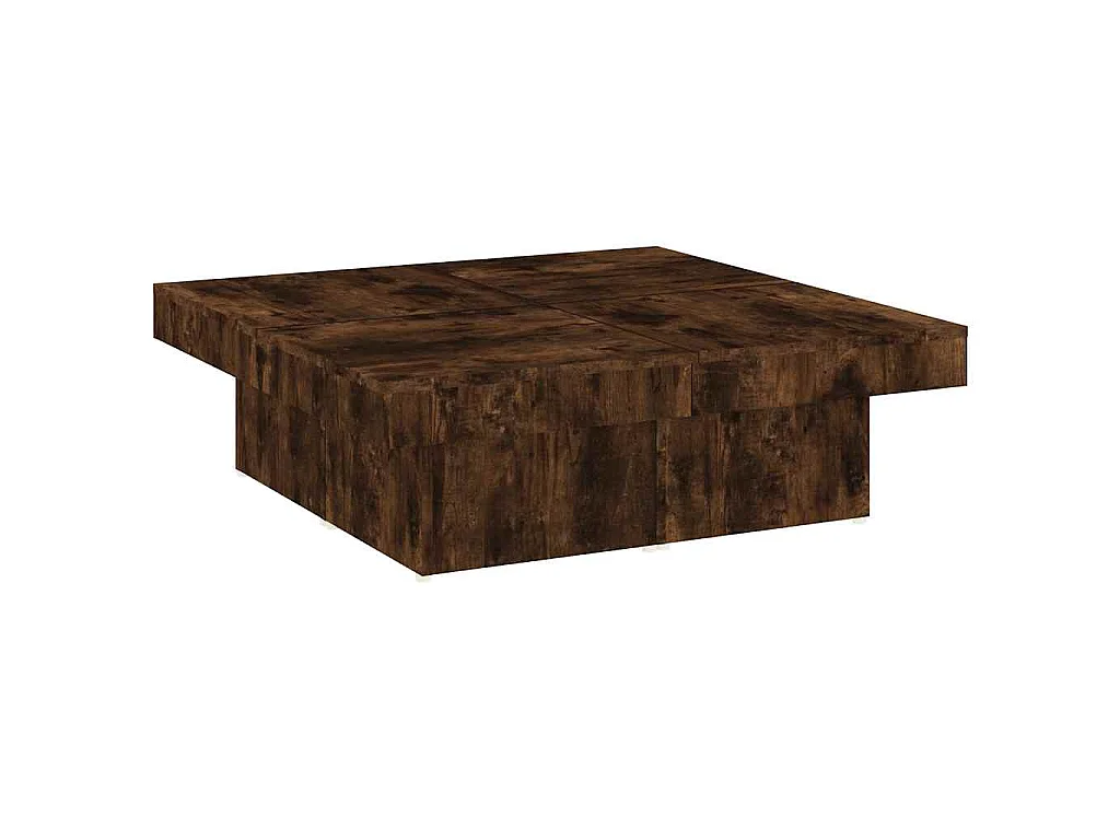Table basse Chêne fumé 90x90x28 cm Bois d'ingénierie