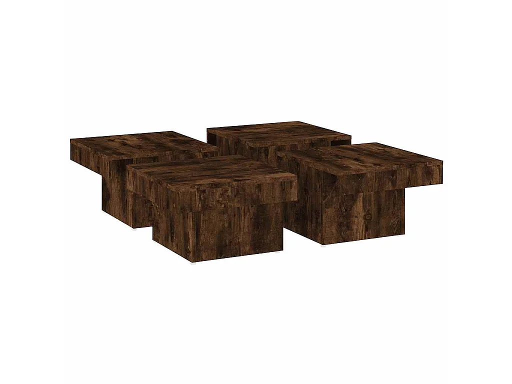 Table basse Chêne fumé 90x90x28 cm Bois d'ingénierie
