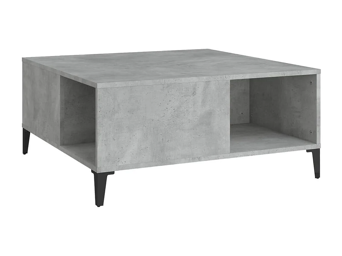 Table basse gris béton 80x80x36,5 cm bois d'ingénierie