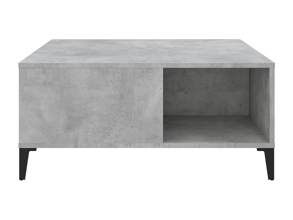 Salontafel 80x80x36,5 cm bewerkt hout betongrijs