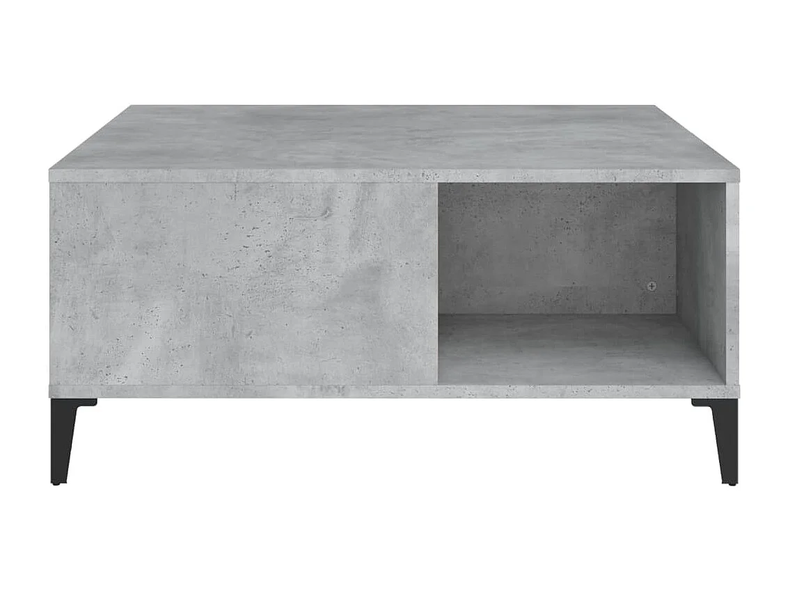 Salontafel 80x80x36,5 cm bewerkt hout betongrijs