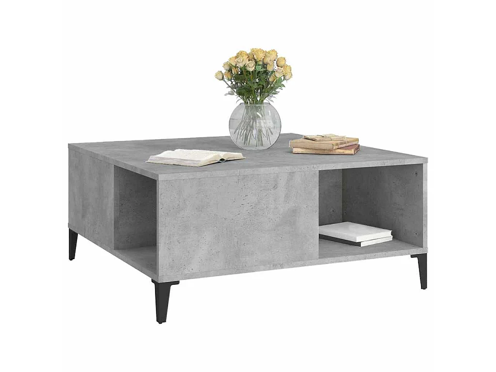 Couchtisch Betongrau 80x80x36,5 cm Holzwerkstoff