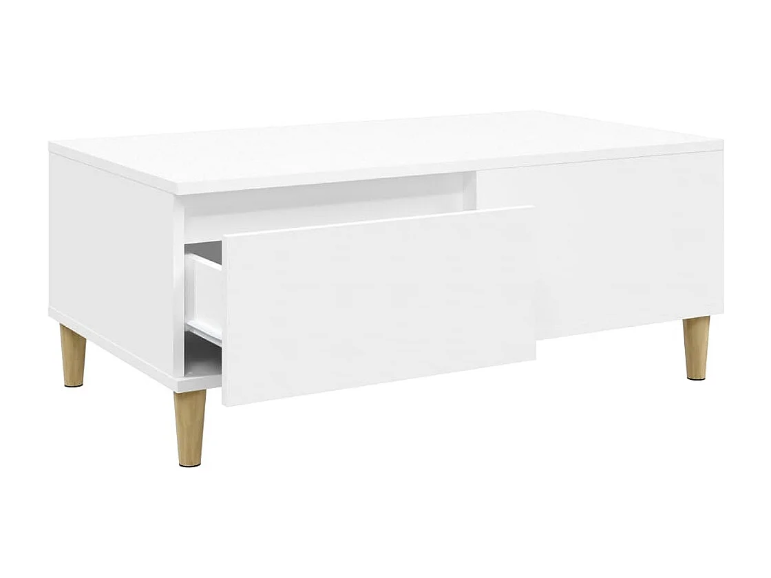 Table basse Blanc 90x50x36,5 cm Bois d'ingénierie