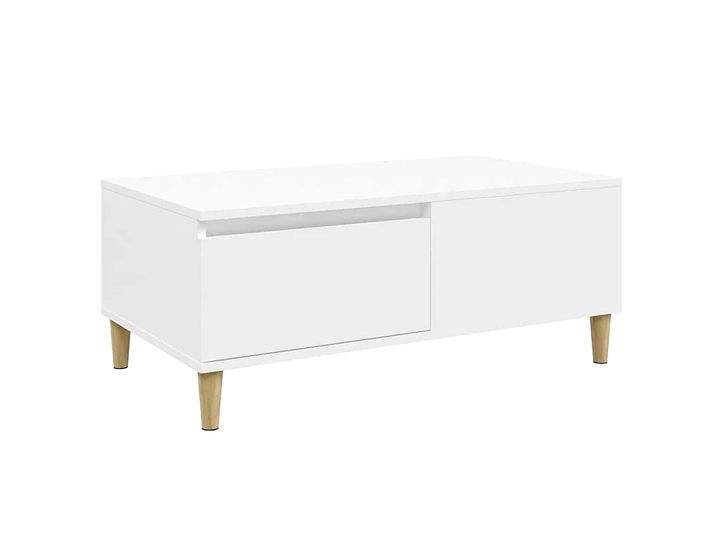 Table basse Blanc 90x50x36,5 cm Bois d'ingénierie