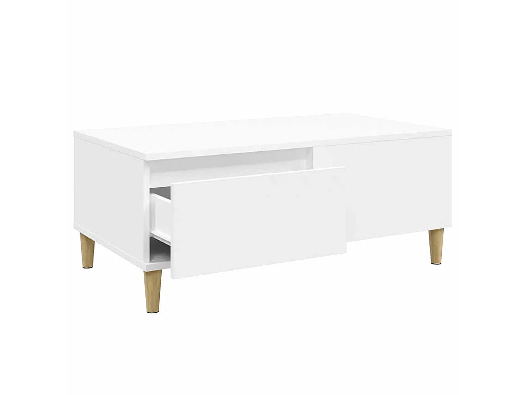 Table basse Blanc 90x50x36,5 cm Bois d'ingénierie