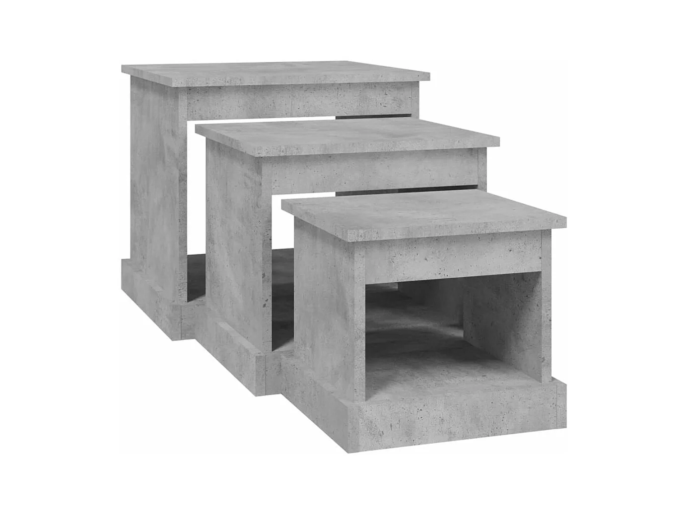 Couchtische 3 Stk. Betongrau Holzwerkstoff